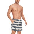 thumbnail image 4 of FORMRS Mens Swim Trunks Mesh Liner Quick Dry Casual Beach Board Shorts with Pockets, Sizes S-2XL, Dark Sharks, 4 of 9