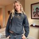 thumbnail image 5 of Sudadera de Mujer de Larga con Media Cremallera, Estilo Oversize, Holgada y Suave Al Tacto, con Bolsillos Gris XXL, 5 of 6