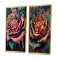 thumbnail image 3 of Designart "Contemporary Rose Blossom I" Rose Framed Wall Art Set Of 2 - Pink Floral Frame Gallery Set For Office Decor, 3 of 6