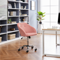 thumbnail image 6 of Yaheetech Adjustable Velvet Desk Chair for Home Office,Pink, 6 of 12