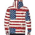thumbnail image 7 of Uemuo Vintage American Flag Pattern Men's Hoodie - Casual Pullover Hoodie with Kangaroo Pocket, Stylish Hooded Sweatshirt for Everyday Wear-4X-Large, 7 of 7