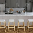 thumbnail image 6 of Beaumont Lane Coastal Rectangular Rattan 30" Bar Stool in Gray & White, 6 of 6