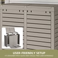 thumbnail image 5 of Uforic 62 Gallon Large Outdoor Dual Compartment Trash Can, Waterproof Resin Garbage Bin with Lid & Drip Tray, Hidden Waste Container for Patio Porch Backyard, Light Brown, 5 of 10