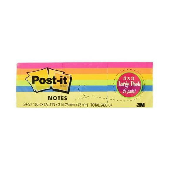Post it Brand 3M 3x3 Large Pack 24 Pad Stick Notes
