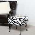 thumbnail image 2 of Home Soft Things Faux Fur Ottoman- Zebra - Black Leg - 17x17x17", 2 of 5