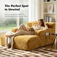 thumbnail image 4 of Homefun 61'' Oversized Chenille Chaise Lounge Chair,No Assembly Indoor Reading Sofa with 3 Pillows for Living Room Bedroom,Yellow, 4 of 8