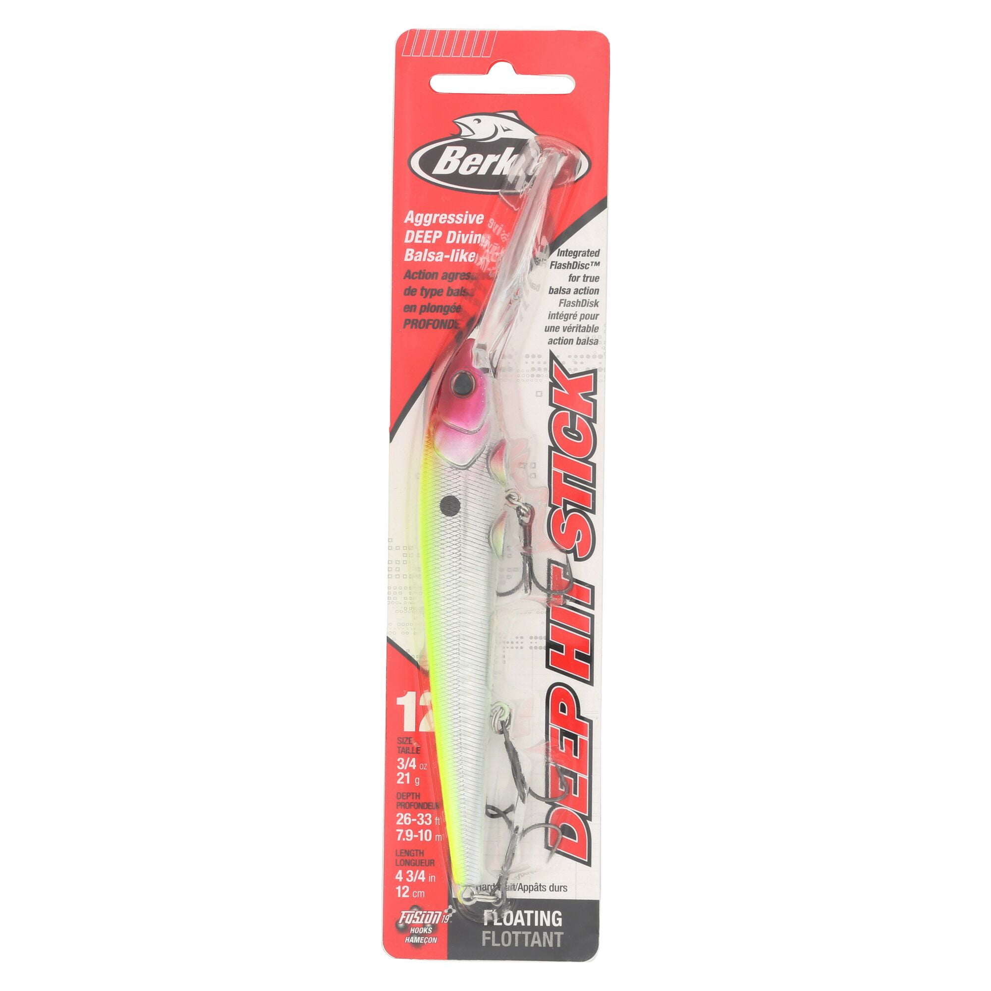 Berkley Deep Hit Stick, 4.75 in, Crankbaits, Clown (1 Count)