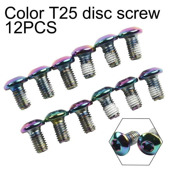 colorful PRO Oil Slick Stainless Disc brake rotor bolts (12 pack) M5 x 10mm T25