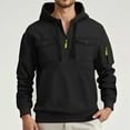 thumbnail image 2 of LIUJUNSHOP Mens Coats Clearance Sale Solid Color Men's Zip Up Hooded Pullover with Pocket Lightweight Outdoor Sportswear Comfortable Casual Black XXL, 2 of 9