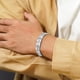 thumbnail image 5 of JeenMata Pulsera de eslabones de bloque de plata para hombre - Joyería entrelazada moderna y elegante, 5 of 6