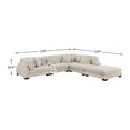 thumbnail image 7 of Pemberly Row Contemporary 5-Piece CorduFabric Modular Sectional in Beige, 7 of 7
