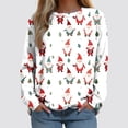 thumbnail image 2 of Futezty Womens Long Sleeve Tops Christmas Print Sweatshirts Fall Pullover Crewneck Soft Elegant Shirts Boho for Women, 2 of 5