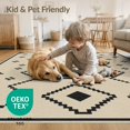 thumbnail image 4 of ODIKA 8'x10' Washable Area Rug Beige Black Geometric Diamond Design Accent Elegant Symmetric with Bold Contrasts for Living Room, Under Sectional, Family , Durable, Non-Slip, 4 of 7