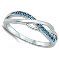 thumbnail image 4 of CHOOSE YOUR COLOR Infinity Knot Blue Simulated Topaz Celtic Ring .925 Sterling Silver Band CZ Female Size 10, 4 of 4