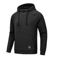 thumbnail image 4 of Men's Hoodies Pullover Geometric Texture Hoodie Long Sleeve Casual Drawstring Sweatshirts with Pocket Black L, 4 of 7