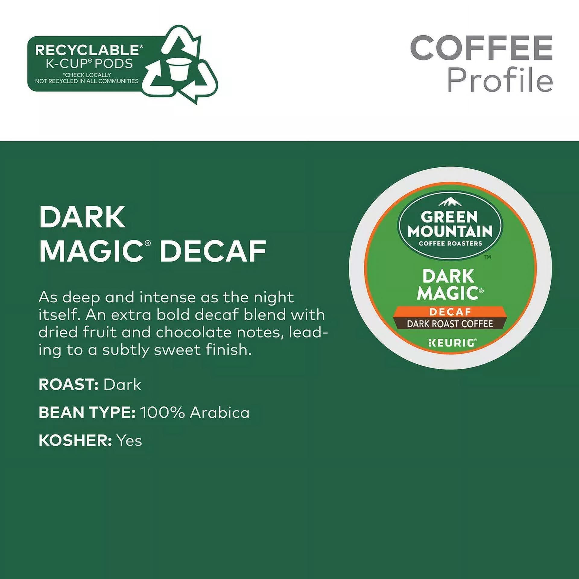 Green Mountain Coffee, Dark Magic Decaf, Single-Serve 120 K-Cup Pods, Dark