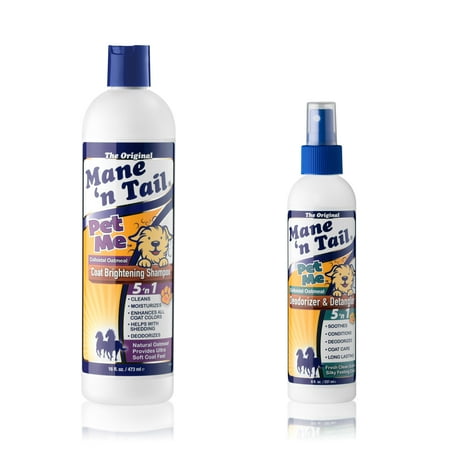 Mane n Tail Pet Me Coat Brightening Shampoo & Deodorizer with Colloidal Oatmeal Aloe Vera and Spirulina for Dogs