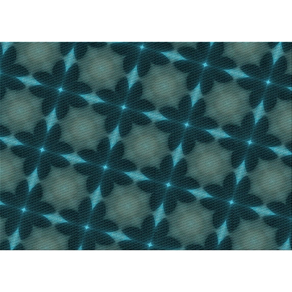 Ahgly Company Indoor Rectangle Patterned Dark Cyan Green Area Rugs, 4' x 6'