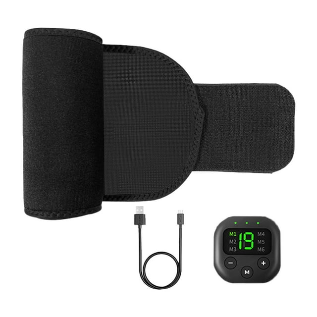 Almencla Abs Stimulator Belt Adults Abdominal Muscle Belt for Gym Sports Abdomen Arms 6 Modes Rectangular