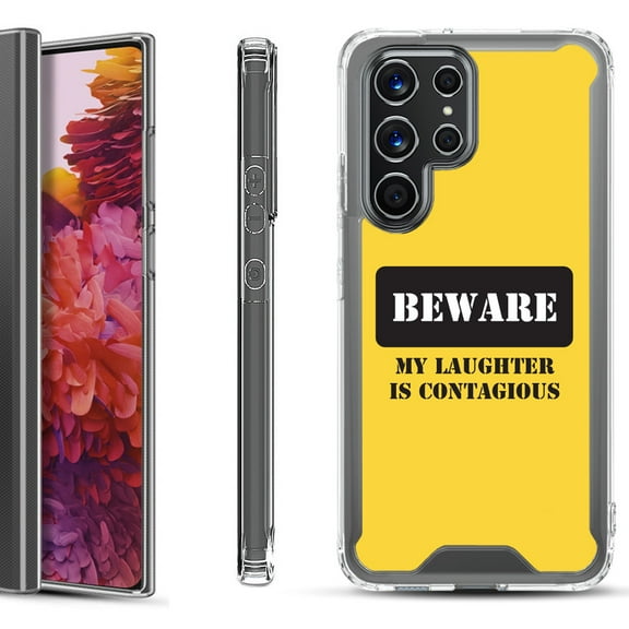 Shockproof Bumper Phone Case for Samsung Galaxy S22 Ultra 5G, by OneToughShield ® - Laughter