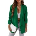 thumbnail image 1 of Blazer PRETTYGARDEN de poliéster verde casual para mujer, 1 of 6