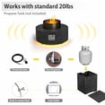 thumbnail image 4 of 30 in. Round Propane Firepit Table with Golden LED Light, 50,000 BTU Outdoor Fire Pit Table in Dark Gray Wood Grain, 4 of 8