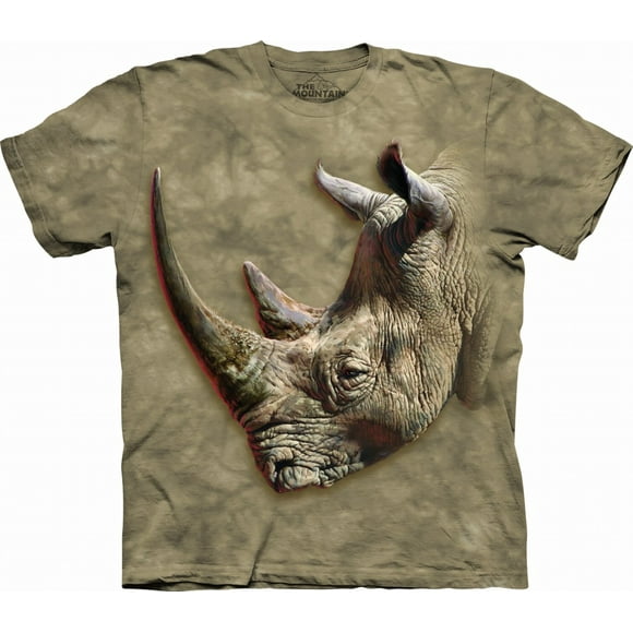 The Mountain WHITE RHINO Small Green Adult Unisex T-Shirt