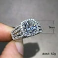 thumbnail image 3 of K-KED 925 Sterling Silver Rings Square Zircon Ring Women Delicate Jewelry sz 6-10-9, 3 of 6