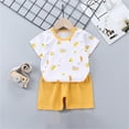 thumbnail image 2 of Holiday Deals 2024! Loopsun Toddler Suit Toddler Boy Girl Clothes Set, Crew Neck Short Sleeve Printing Fashion Cute Casual T-shirt and Shorts Set White, 2 of 4