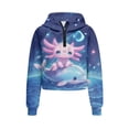 thumbnail image 4 of Chaqlin Cute Axolotl Dolphin Lightweight Comfy Casual with Pocket Athletic Sports Jacket Comfy Casual Pullover Size 9-10, 4 of 7
