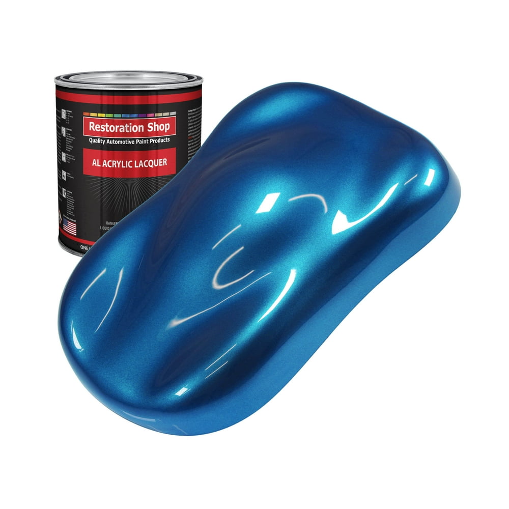 Restoration Shop Viper Blue Pearl Acrylic Lacquer Auto Paint Quart