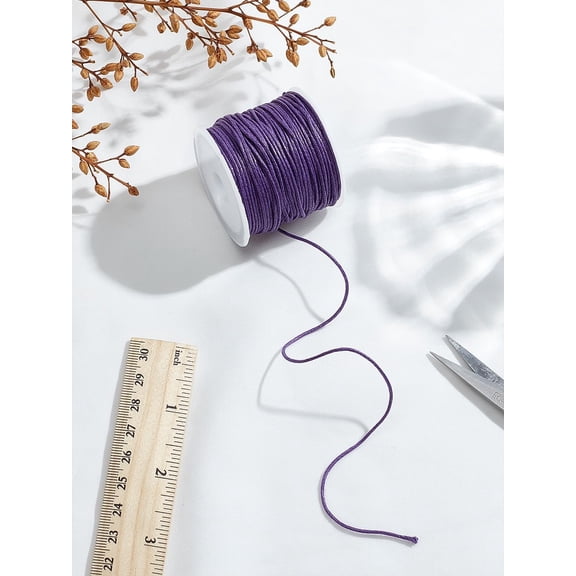 10.94 Yards 1mm Waxed Cotton Thread Cords Medium Purple String Thread Jewelry Cords for Jewelry Making Bracelet Necklace Waist Chain Anklet Macrame Supplies