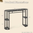 thumbnail image 3 of Gymax 60'' Long Bar Table Narrow Pub Table w/Faux Marble Tabletop & Storage Shelves Grey, 3 of 10