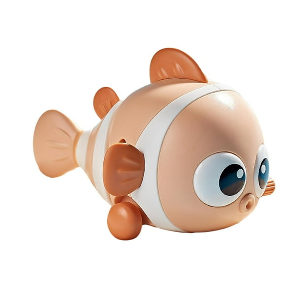 Juguetes flotantes para baño de peces, juguetes de animales, mecanismo de relojería, juguete de agua para nadar para bebé , MARRÓN Marrón