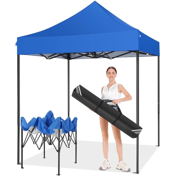 SANOPY 6.6 x 6.6 FT Pop Up Canopy Tent, Heavy Duty Canopy Easy Set up All Weather Waterproof Outdoor Canopy Tent for Parties, Beach, Garden, Camping with 1 Handbag, 3 Adjustable Heights, UPF50 