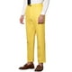 thumbnail image 5 of Pantalones de traje clásicos de ajuste regular de cuadros para hombre Inspire Chic, con frente plano y cintura elástica, 36 Amarillo, 5 of 7