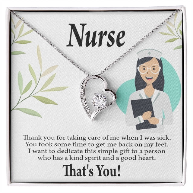 Simple Thank You Healthcare Medical Worker Nurse Appreciation Nurse Forever Necklace w Message Card