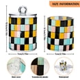 thumbnail image 5 of Yayeee 4 Pack Qtip Holder Bathroom Cotton Swab Canister with Lid Clear Dispenser Set, Yellow Checkered Pattern, 5 of 6