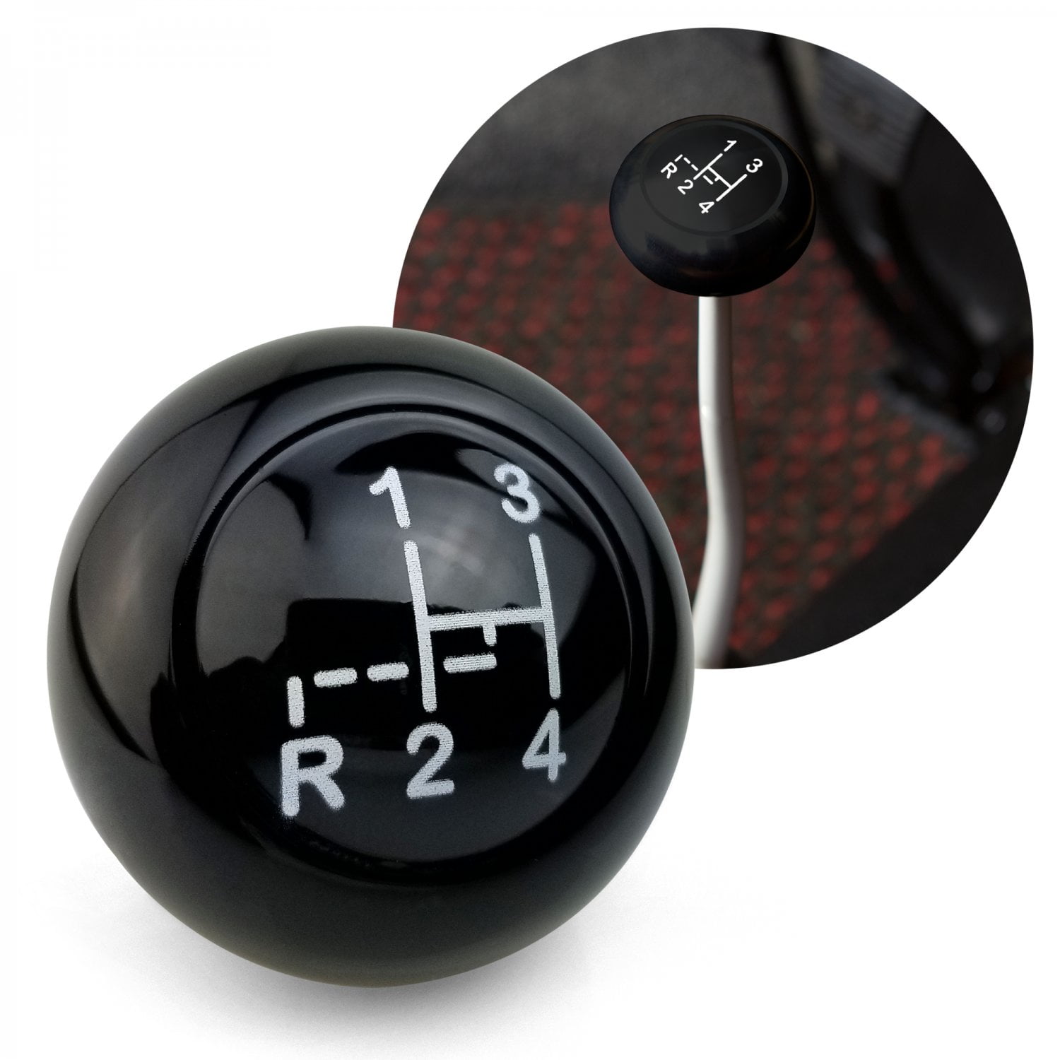 KaferLab 788092 4Speed Shift Pattern Black Gear Shift Knob M12 & M7 VW