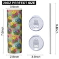 thumbnail image 3 of Pioneer Flower Floral Print Pattern 20oz Skinny Tumbler with Straw & Lid, Double Wall Vacuum Insulated Cup, Leak-Proof, Cup Holder Friendly, Hot 6H Cold 12H, 3 of 6