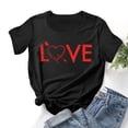 thumbnail image 2 of Ichuanyi Womens Shirts Clearance, Fashion Women Valentine's Day Print Short Sleeve T-shirt Novelty Graphic Tops, 2 of 3