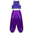 thumbnail image 4 of TiaoBug Kids Boys Arabian Prince Outfits Waistcoat Vest with Bloomers Holiday Belly Dance Pants Set Purple-A 16, 4 of 5