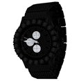 thumbnail image 1 of Solitaire Prong Simulated Diamond 18K Black W/Black CZ Gold Finish 5 ATM Water Resistant Solid Stainless Steel Back Mens Pave Metal Watch W/Date Function, 1 of 5