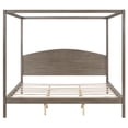 thumbnail image 4 of Wood Canopy Bed with Headboard and Support Legs, King Size Canopy Platform Bed with Support Slats, 4-Post Canopy Platform, No Box Spring Needed(Brown Wash, King), 4 of 9