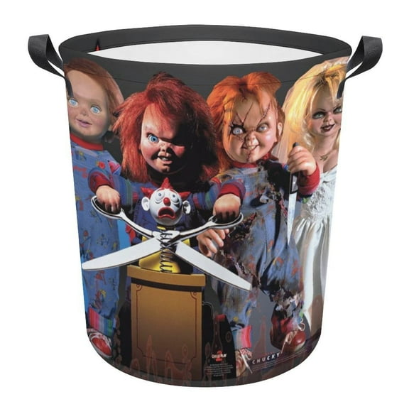 Chucky Childs Play Circular Laundry Hamper Foldable Large Storage Baskets Organizer Bin Bag For Dirty Clothes Toys