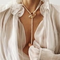thumbnail image 4 of follureLadies Personnalité Baroque Géométrique Métal Rétro Collier de Perles, 4 of 5