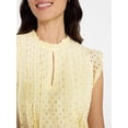 thumbnail image 3 of Time and Tru Women's Cotton Eyelet Mini Dress with Flutter Sleeves, Sizes XS-XXXL, 3 of 6
