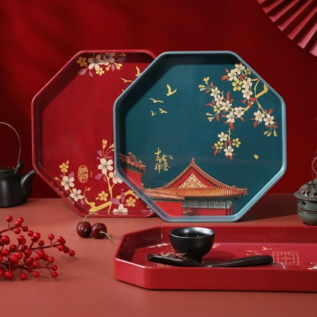 

Visland Serving Tray Breakfast Tray Works for Food Breakfast Party Tea Coffee Table Ottoman Decor