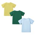 thumbnail image 4 of HILEELANG Toddler Boys' Short Sleeve Tees Cotton Casual Shark Tiger Crewneck Summer Top T-Shirts Blue Green 3 Packs Sets 4T, 4 of 5