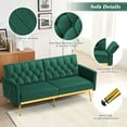 thumbnail image 7 of ACMEASE Velvet Sofa Bed w/Adjustable Armrests & Backrests, Modern Convertible Sleeper Sofa, Tufted Futon Sofa for Bedroom, Living Room, Apartment, Green, 7 of 7